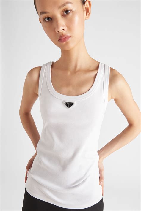 prada white tank|Prada tank top white.